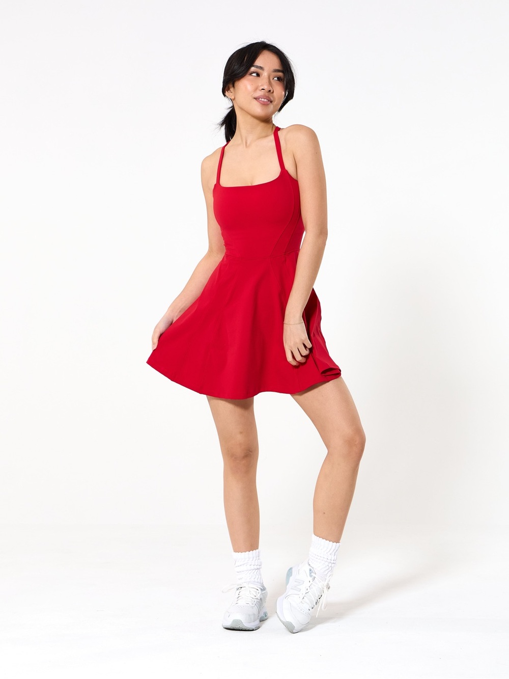 BuffBunny Lipstick Red Bend and Snap Dress